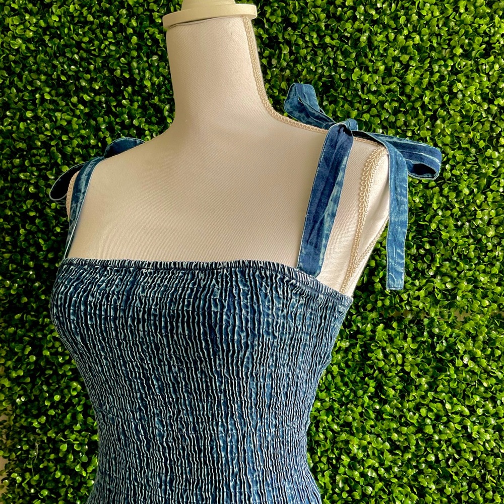 Missguided denim tie strap dress